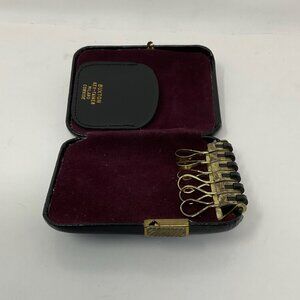 Buxton 6 Key Wallet Case "Key-Tainer" Bifold Milano Cowhide Brown leather VTG